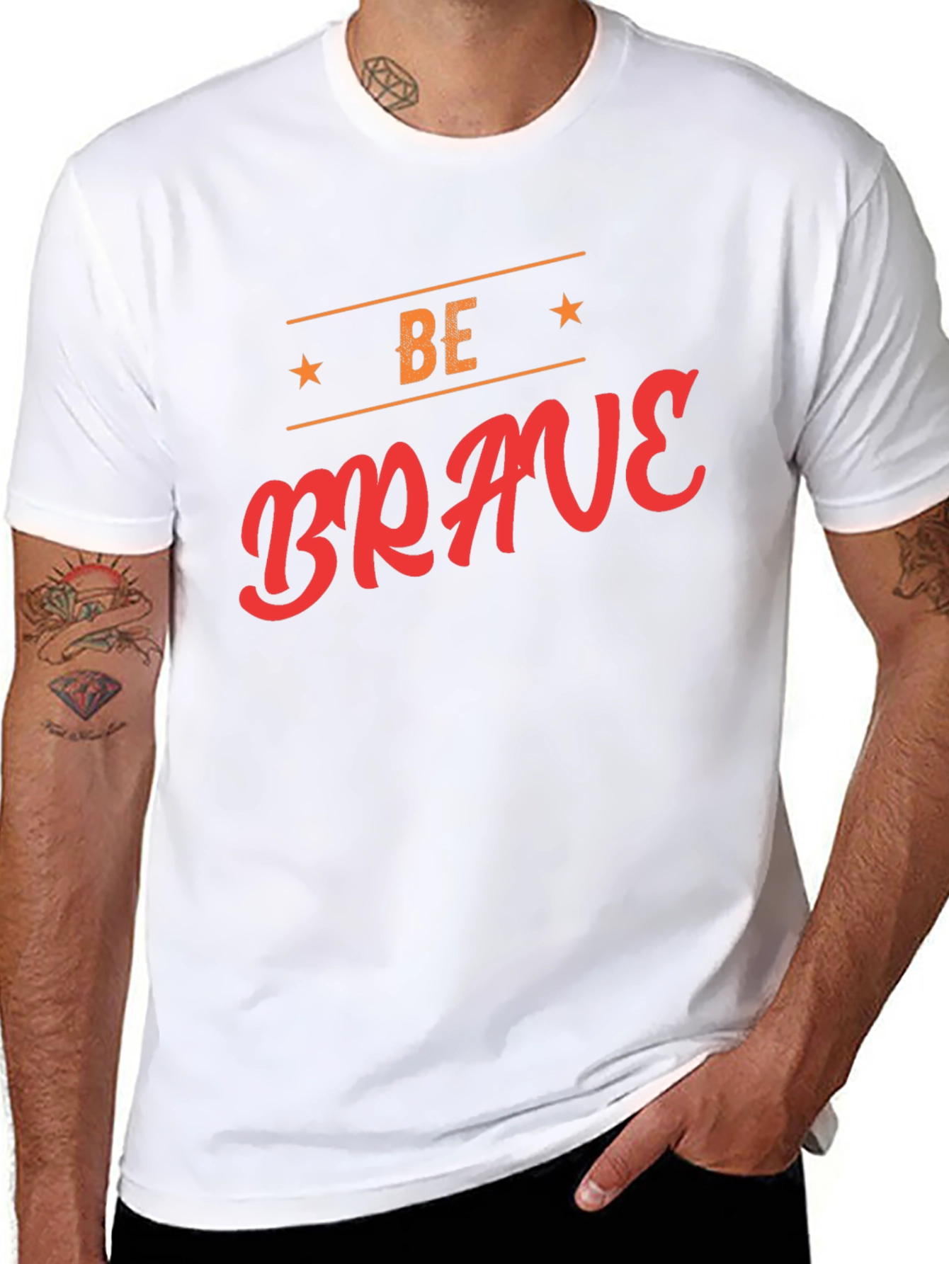 Be Brave Graphic Tee - Black Cotton T-Shirt