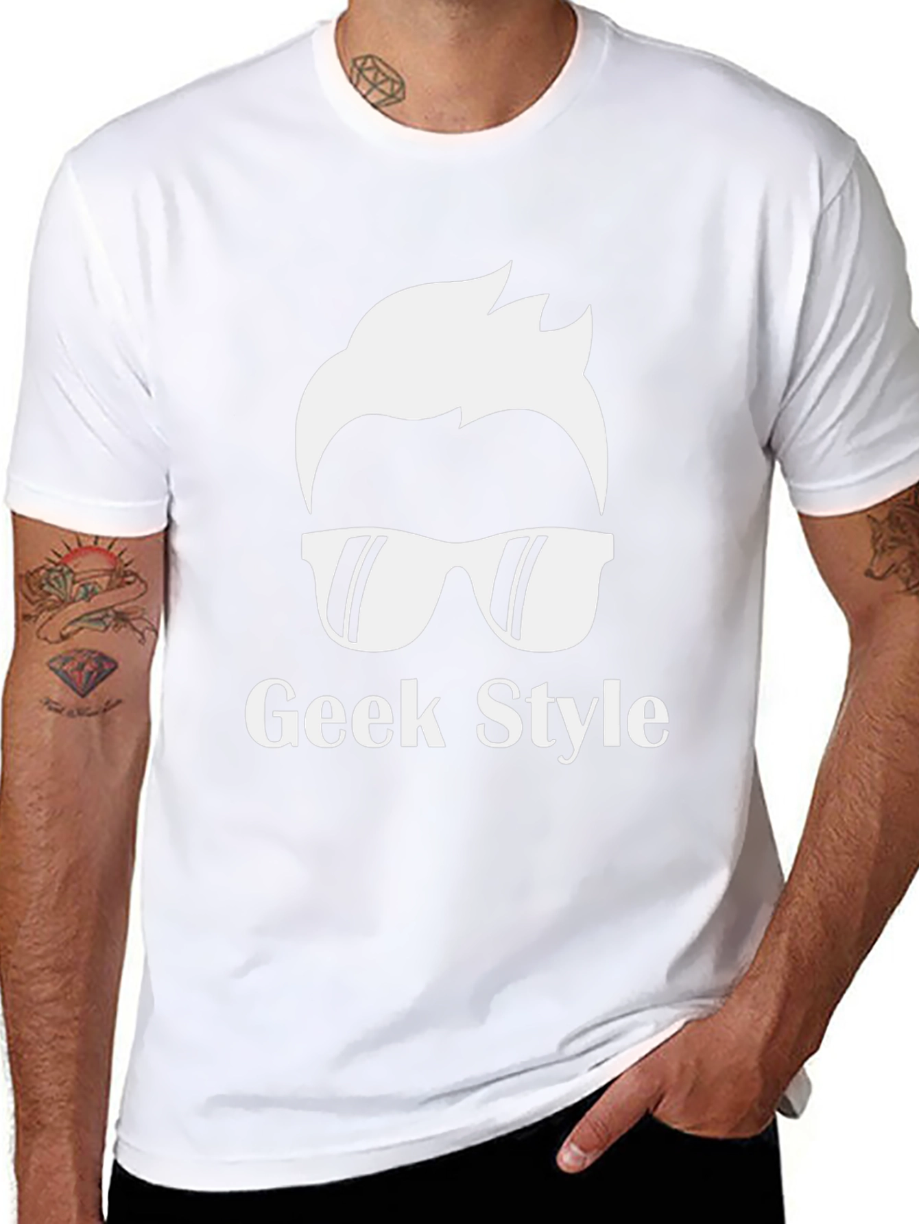 Geek Style Graphic Tee - Black Casual T-Shirt