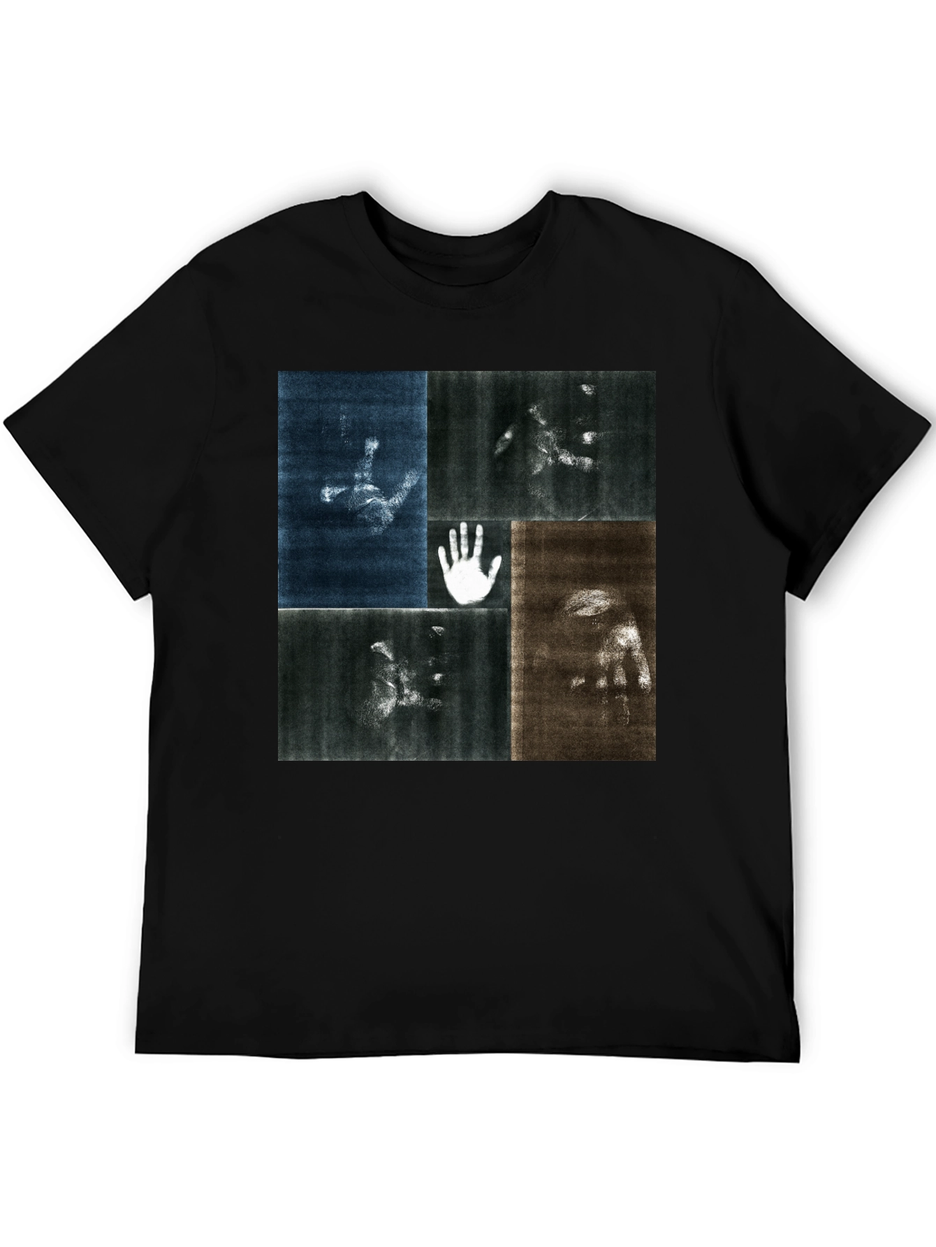 Abstract Hand Print Black T-Shirt
