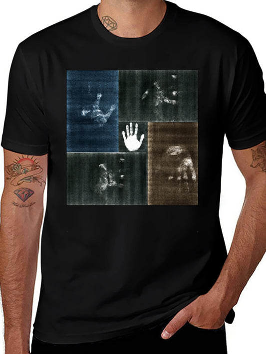 Abstract Hand Print Black T-Shirt