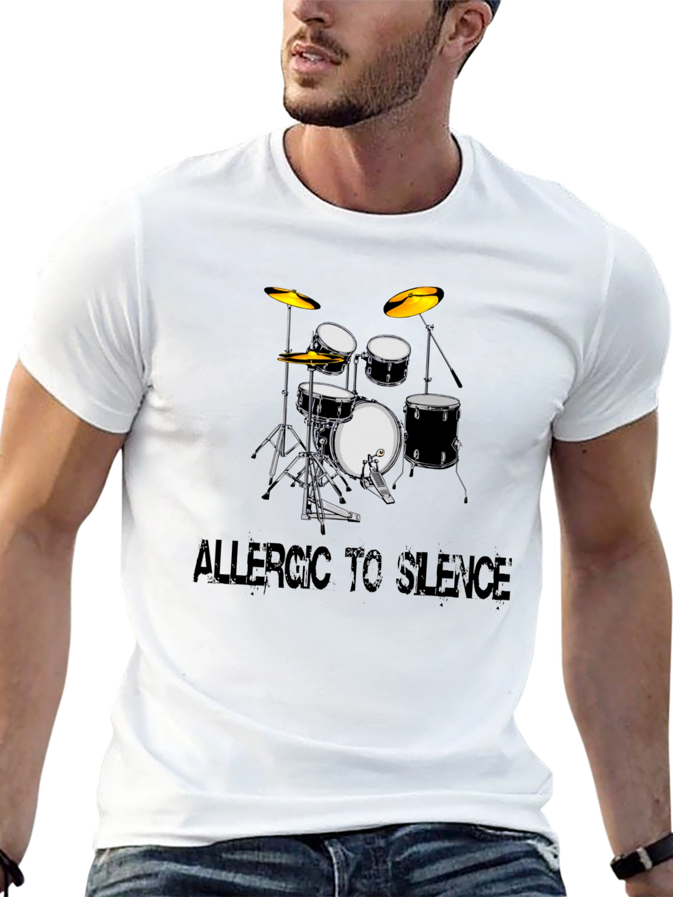 Allergic to Silence Drum Kit Graphic Tee