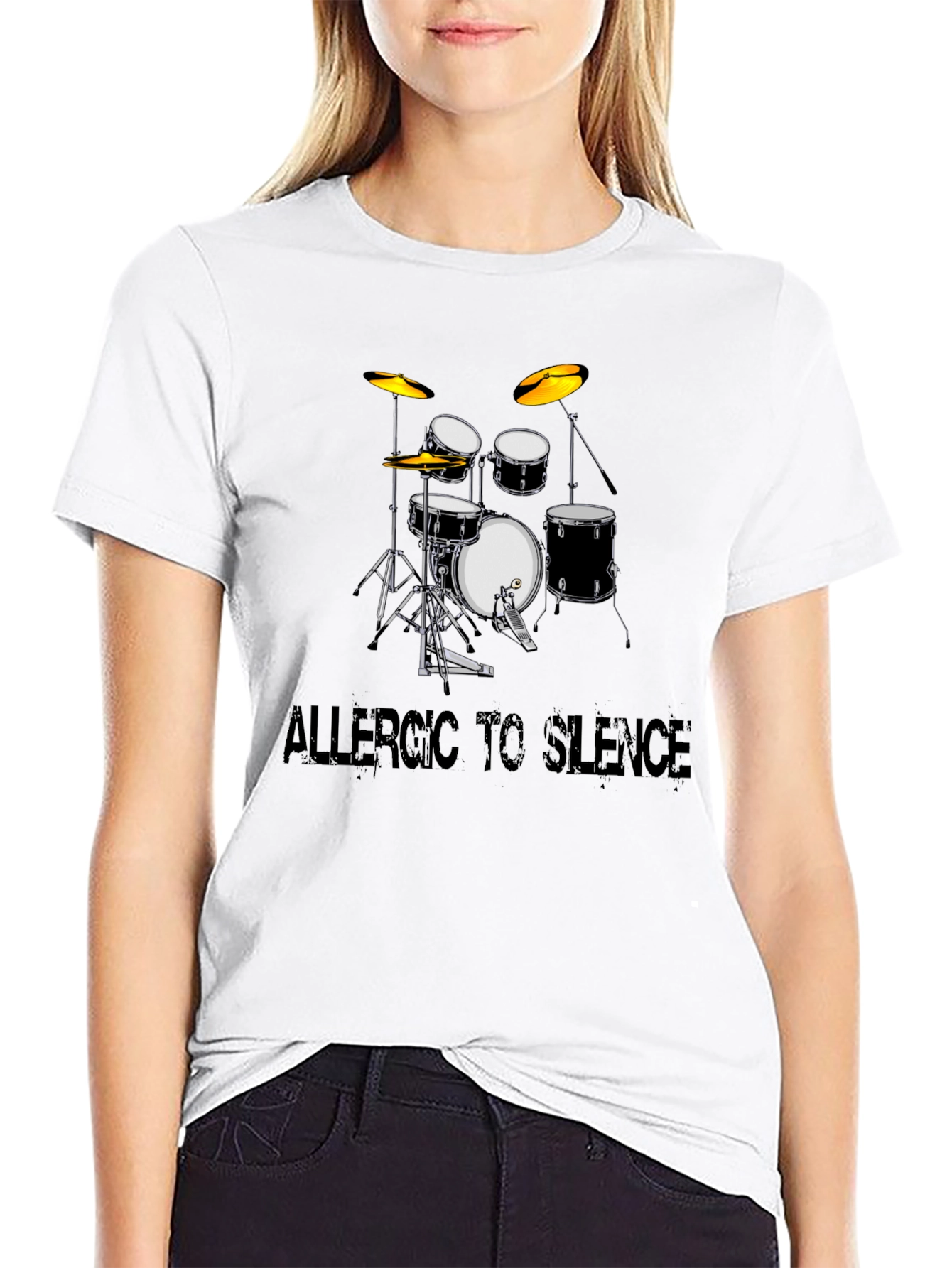 Allergic to Silence Drum Kit Graphic Tee