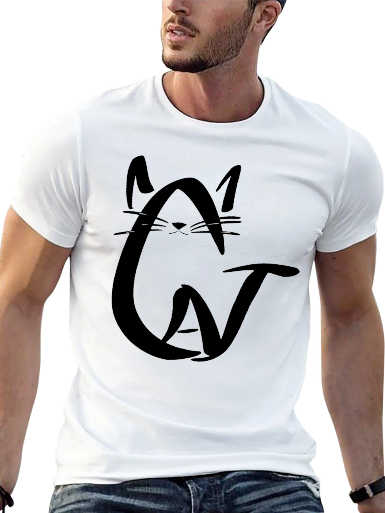 Cool Cat Graphic Black T-Shirt - Unisex