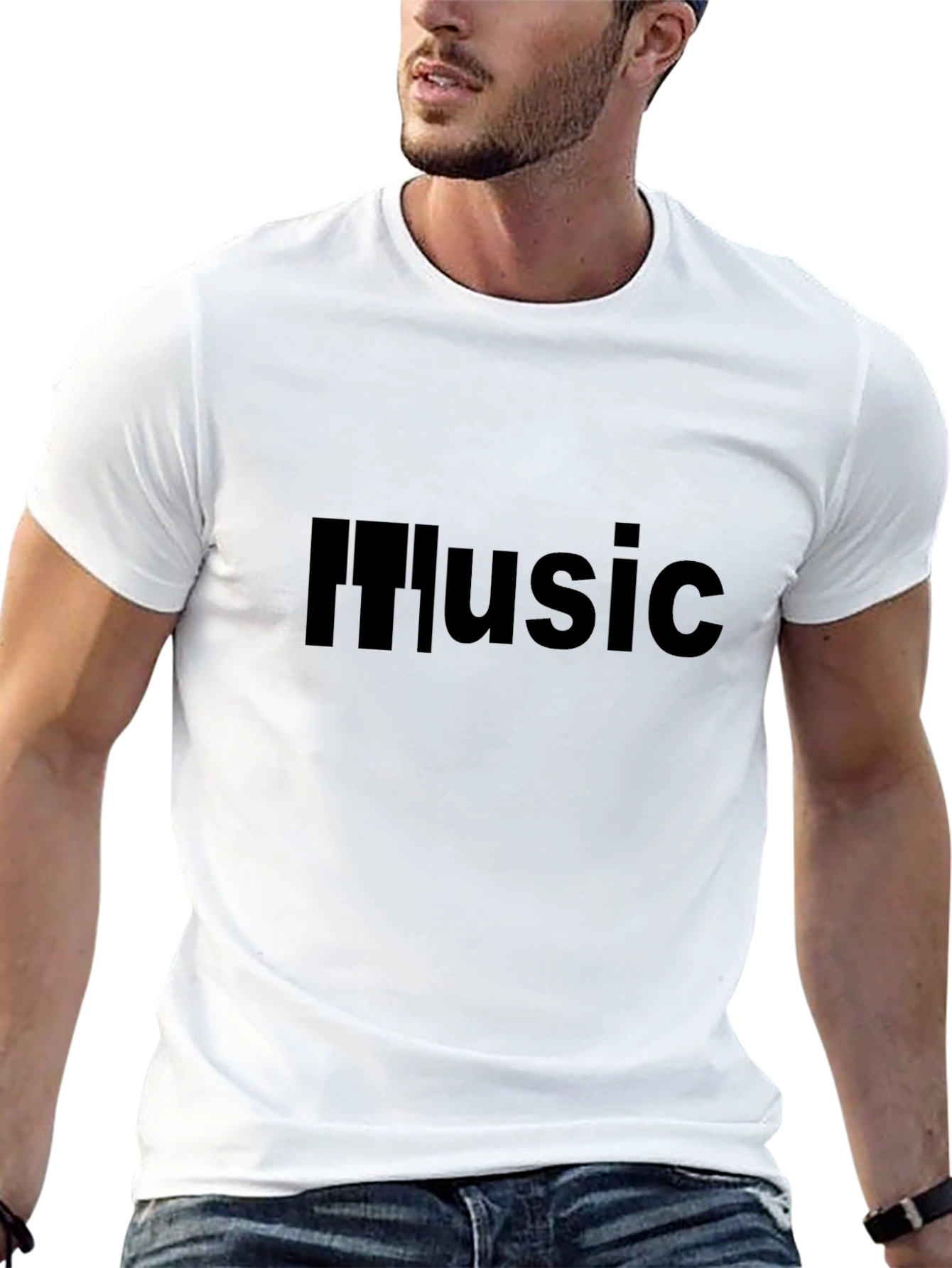 Music Graphic Tee - Black Casual T-Shirt