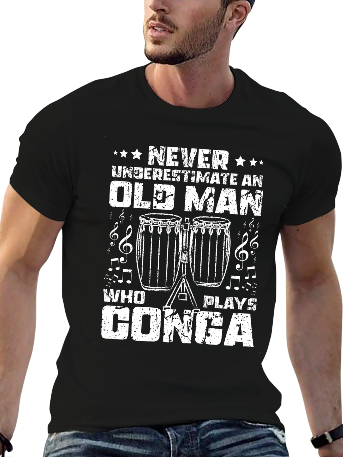 Old Man Conga Player T-Shirt