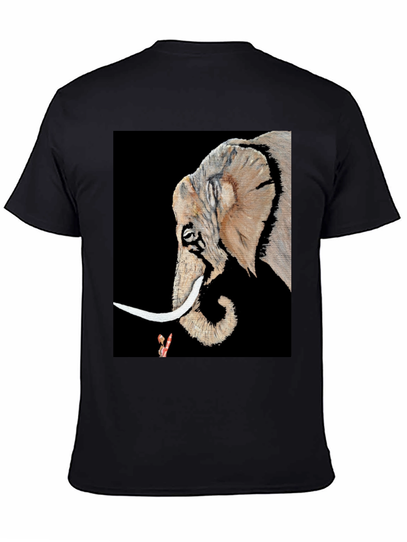 Elephant Portrait Black T-Shirt