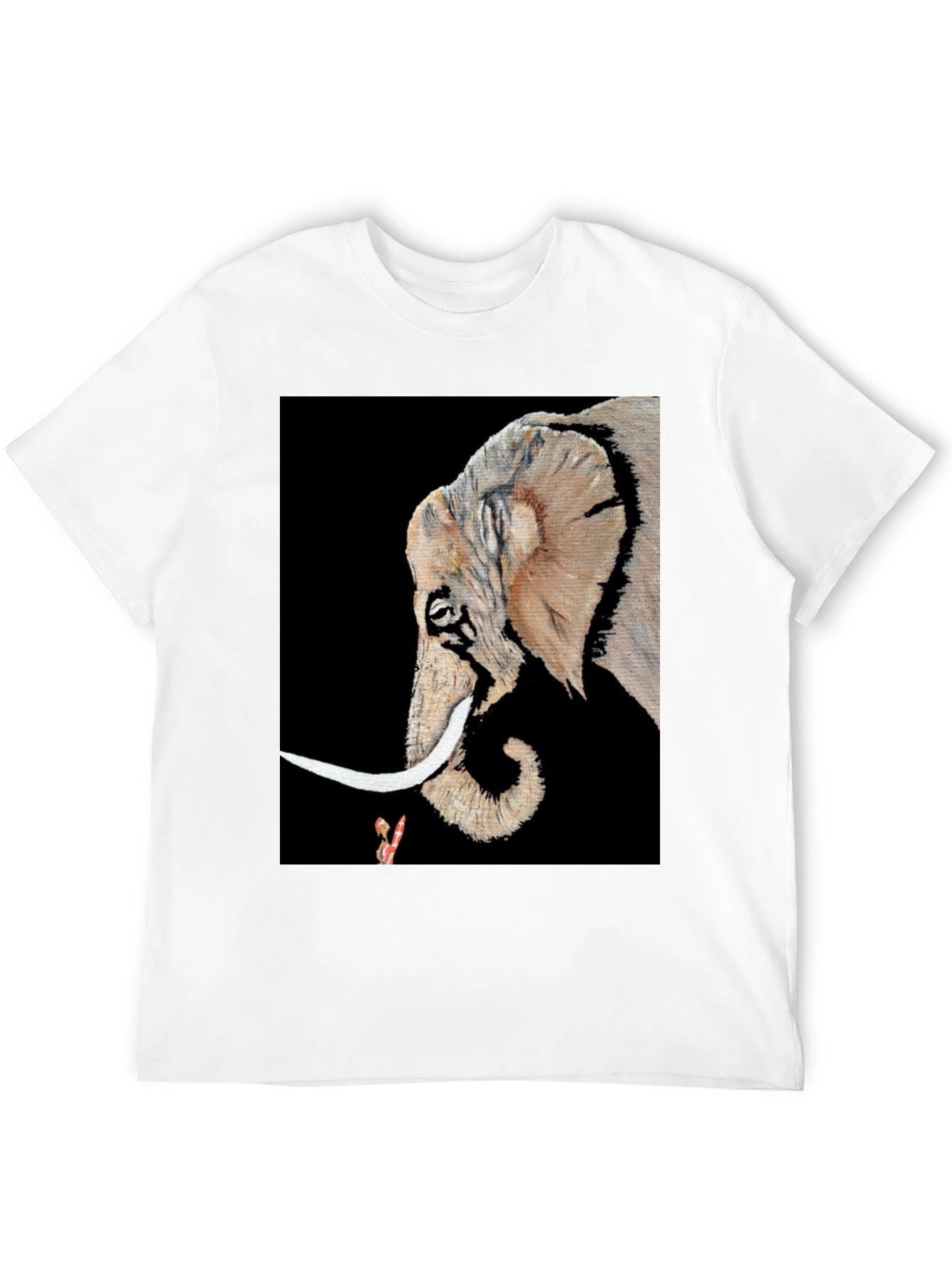 Elephant Portrait Black T-Shirt