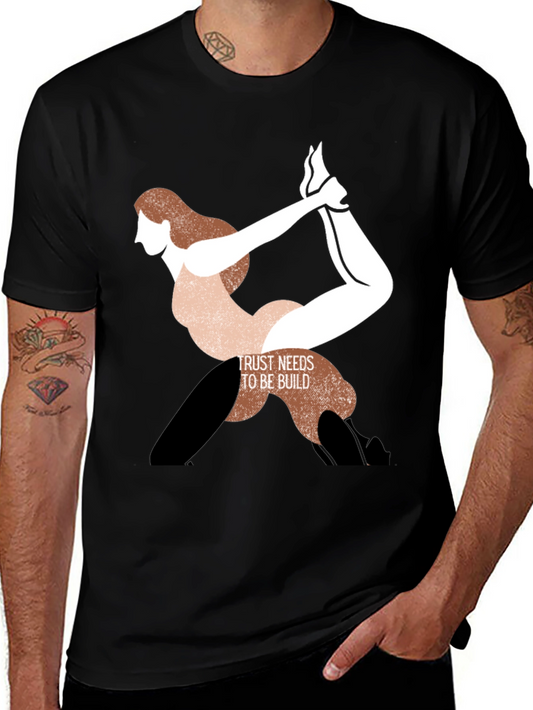 Yoga Pose Graphic Tee - Trust Needs to Be Build