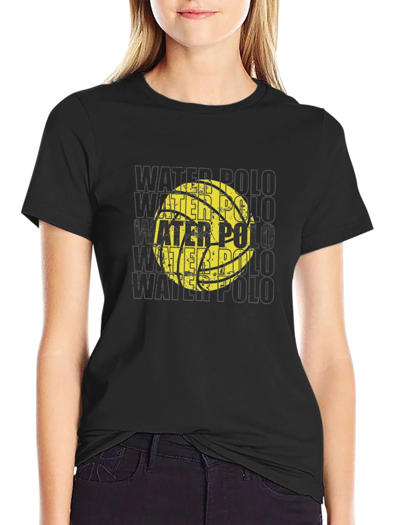 Water Polo Ball Graphic T-Shirt - Black