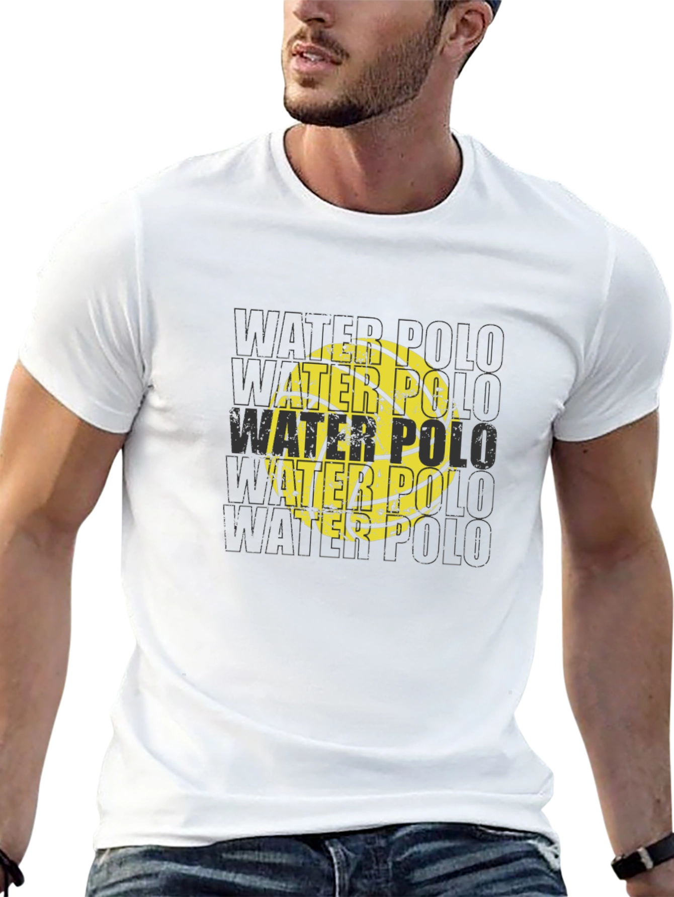 Water Polo Ball Graphic T-Shirt - Black
