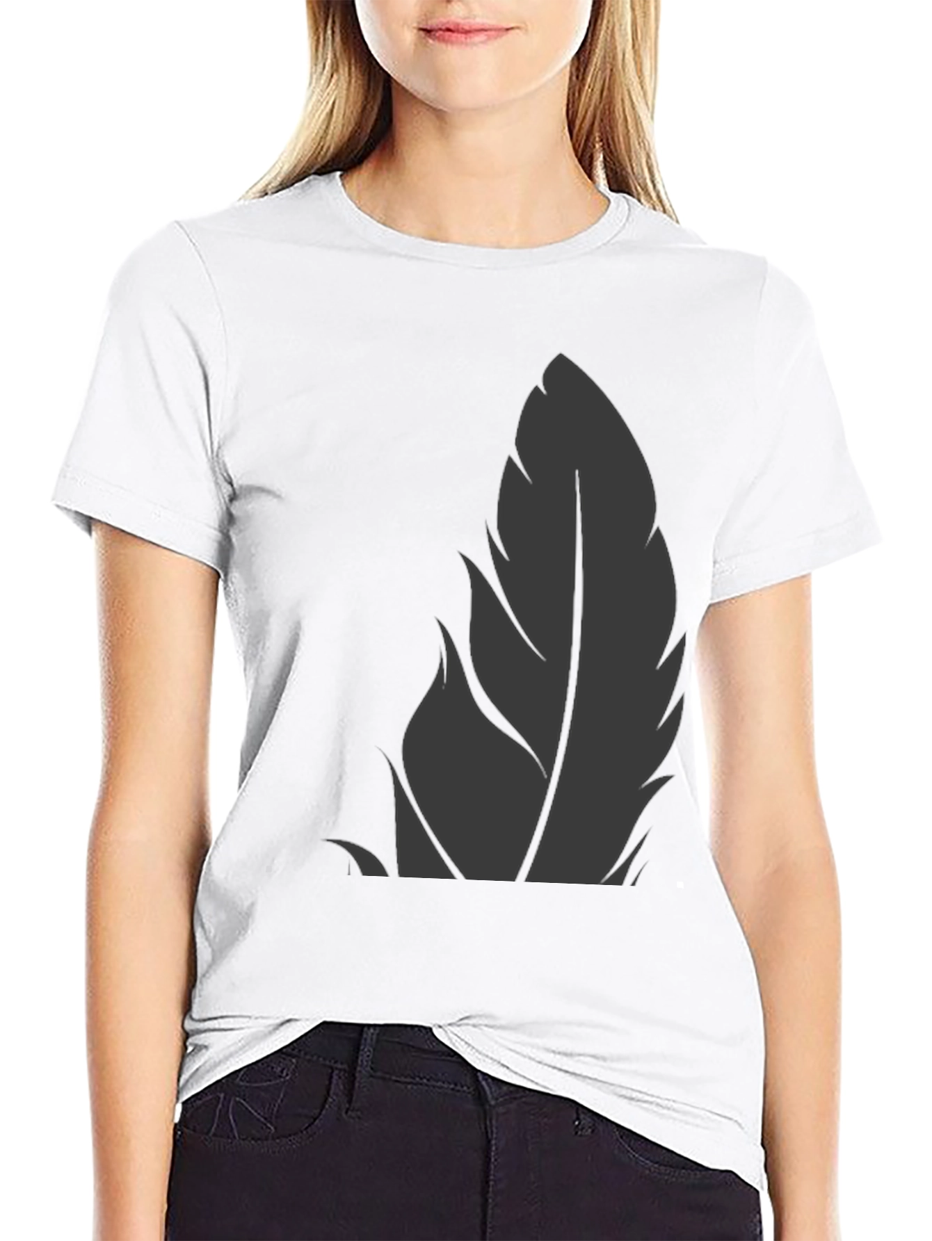 Mens Black Feather Graphic Tee