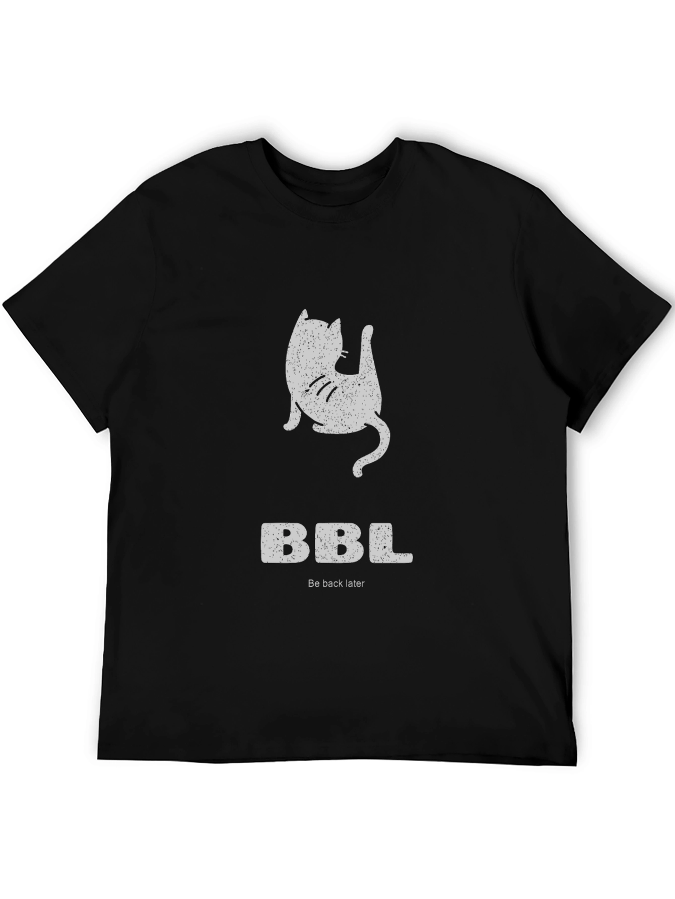Funny BBL Cat Graphic T-Shirt - Black