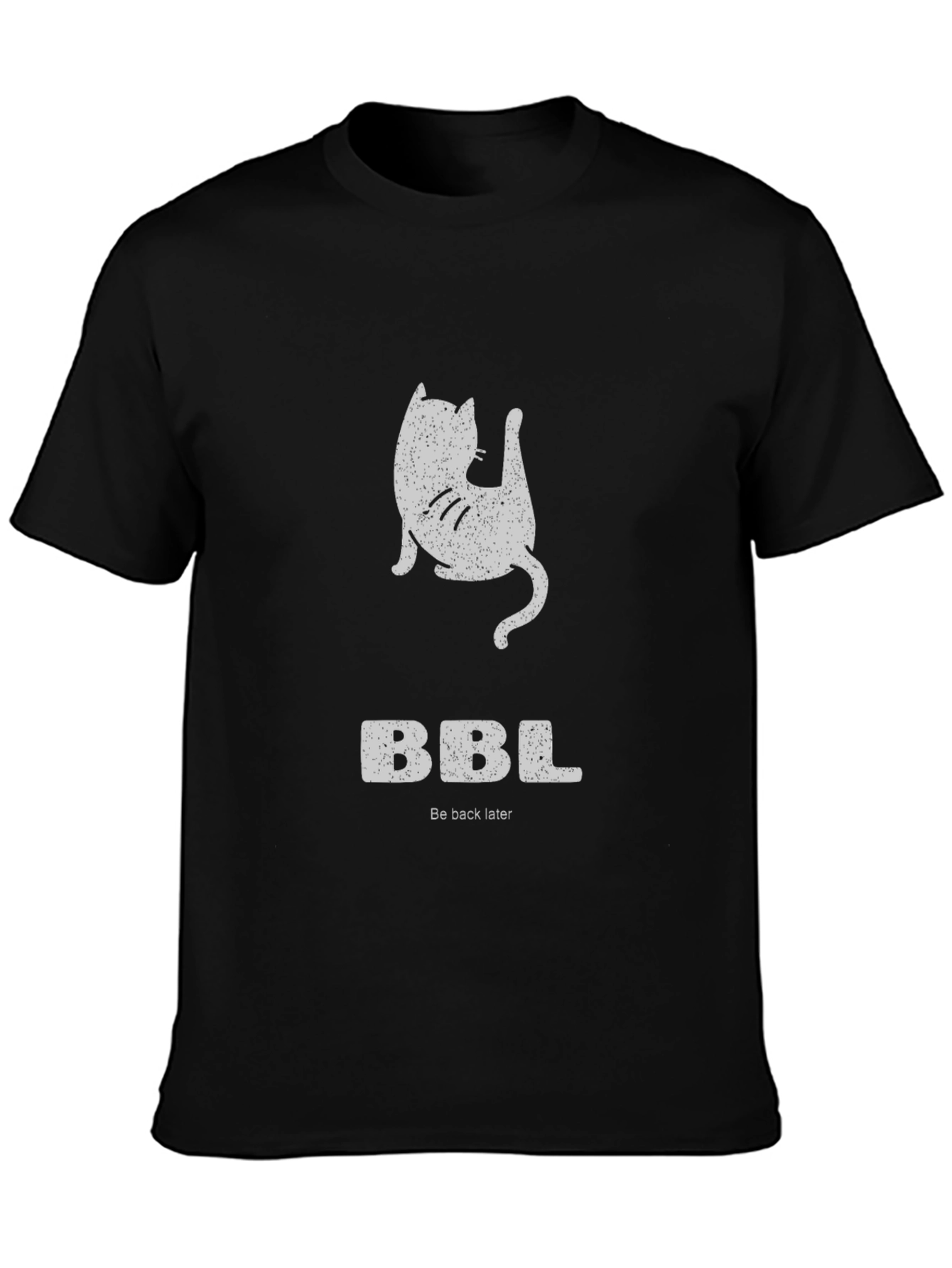 Funny BBL Cat Graphic T-Shirt - Black