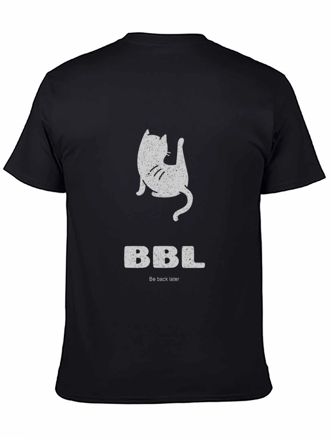 Funny BBL Cat Graphic T-Shirt - Black