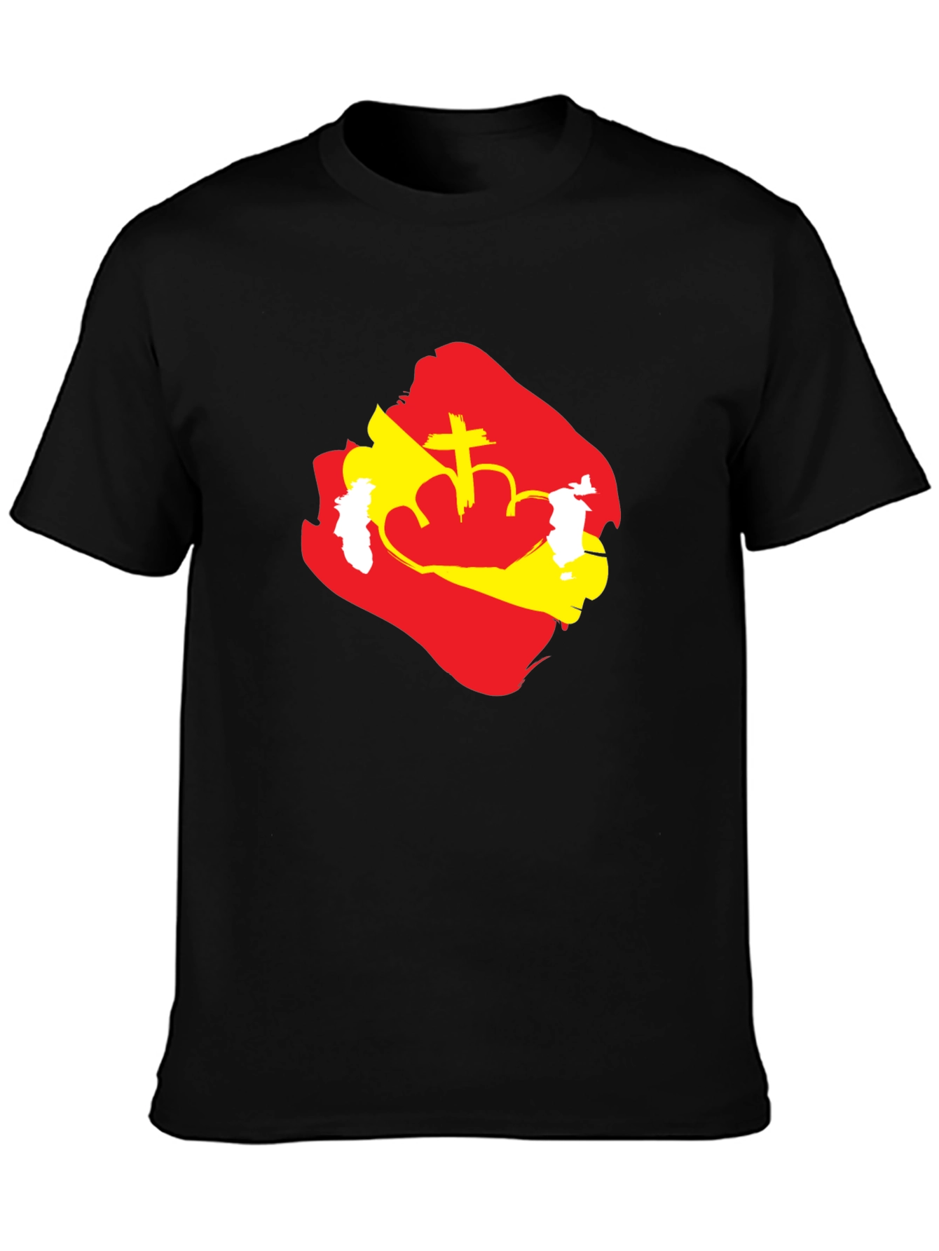 Ethiopian Flag Crown T-Shirt - Mens Black Graphic Tee