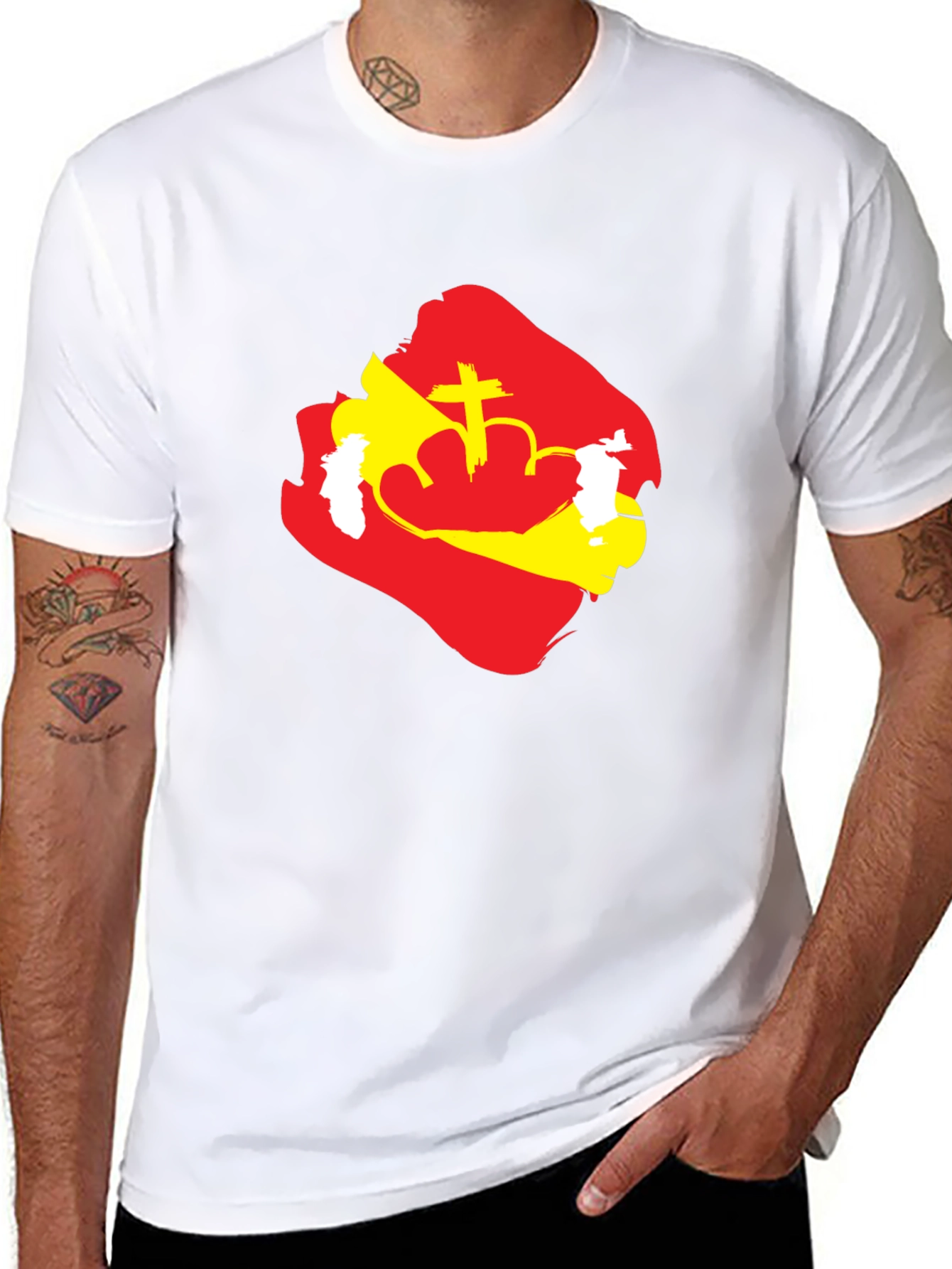 Ethiopian Flag Crown T-Shirt - Mens Black Graphic Tee