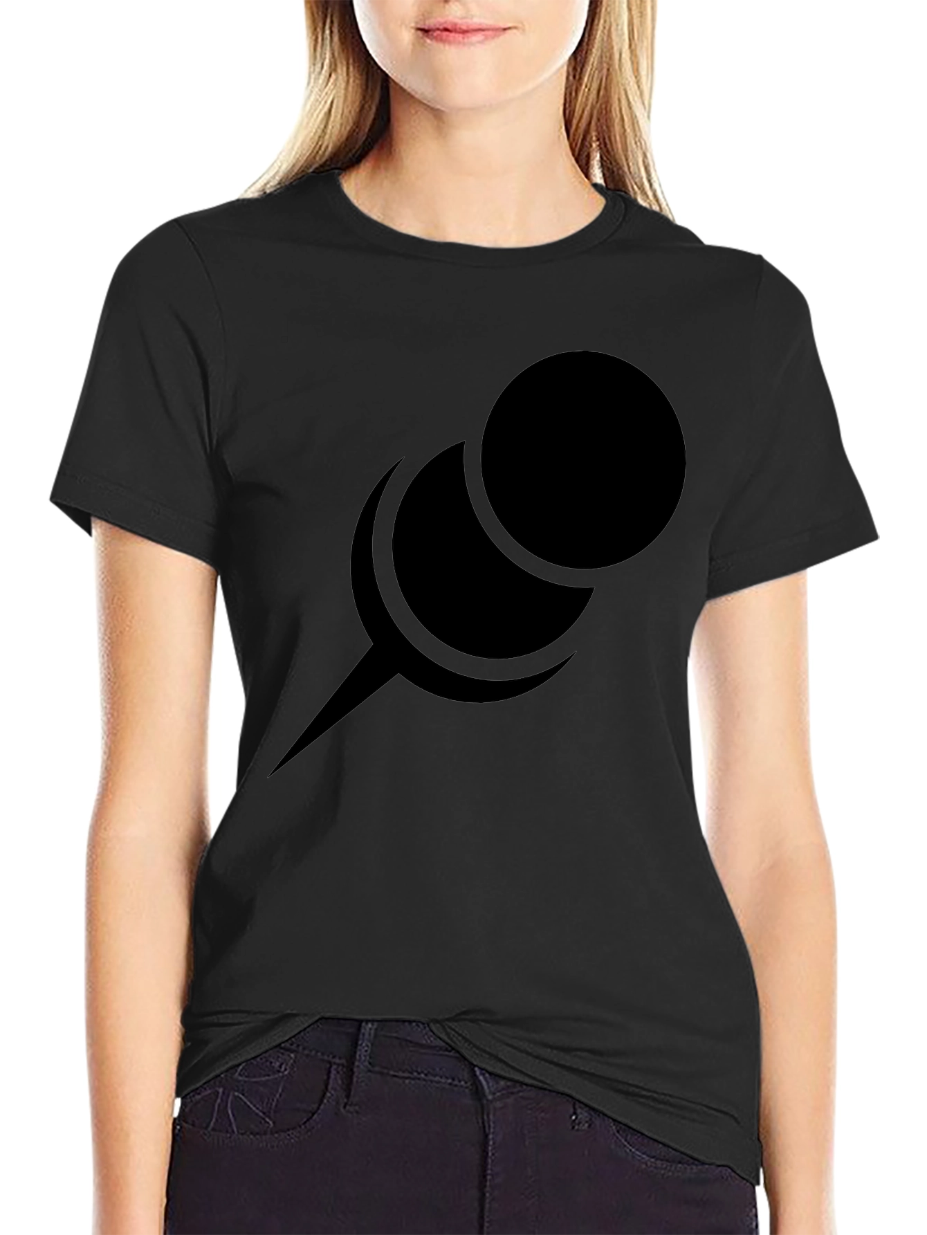 Minimalist Pin Graphic Black T-Shirt