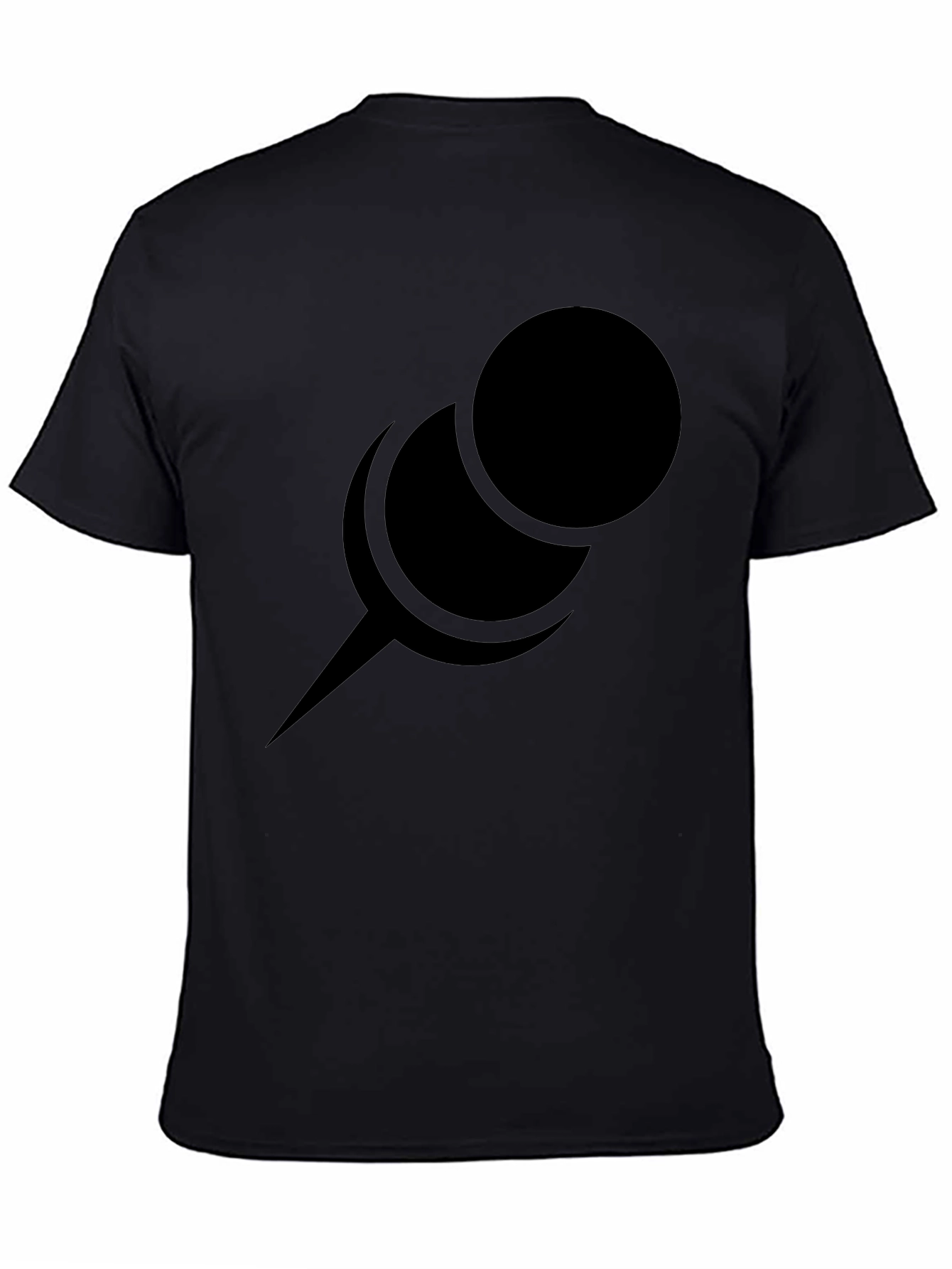 Minimalist Pin Graphic Black T-Shirt