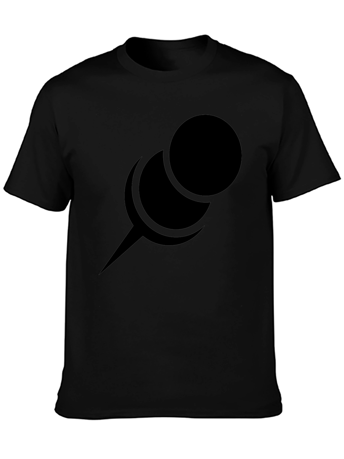 Minimalist Pin Graphic Black T-Shirt