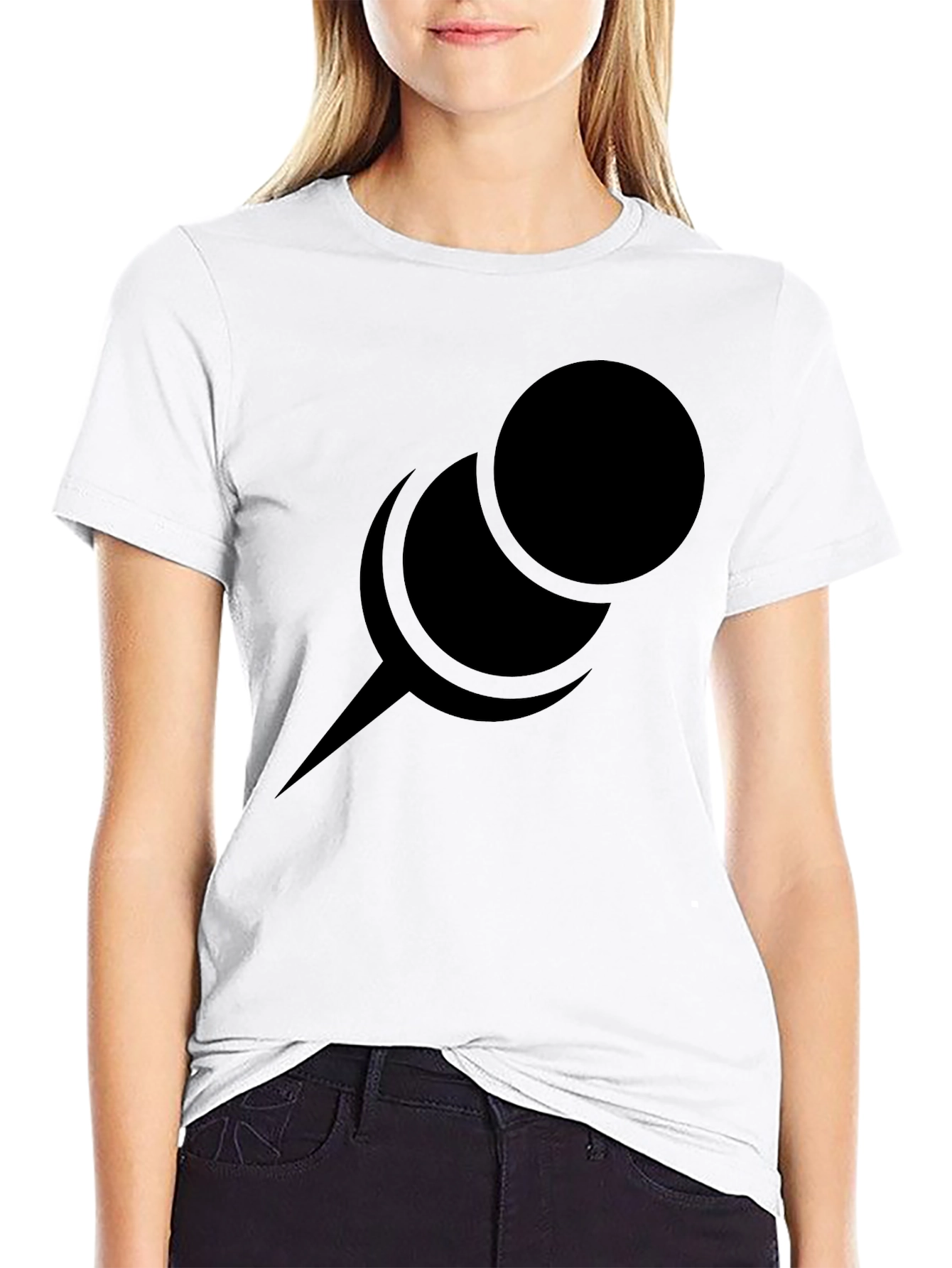 Minimalist Pin Graphic Black T-Shirt