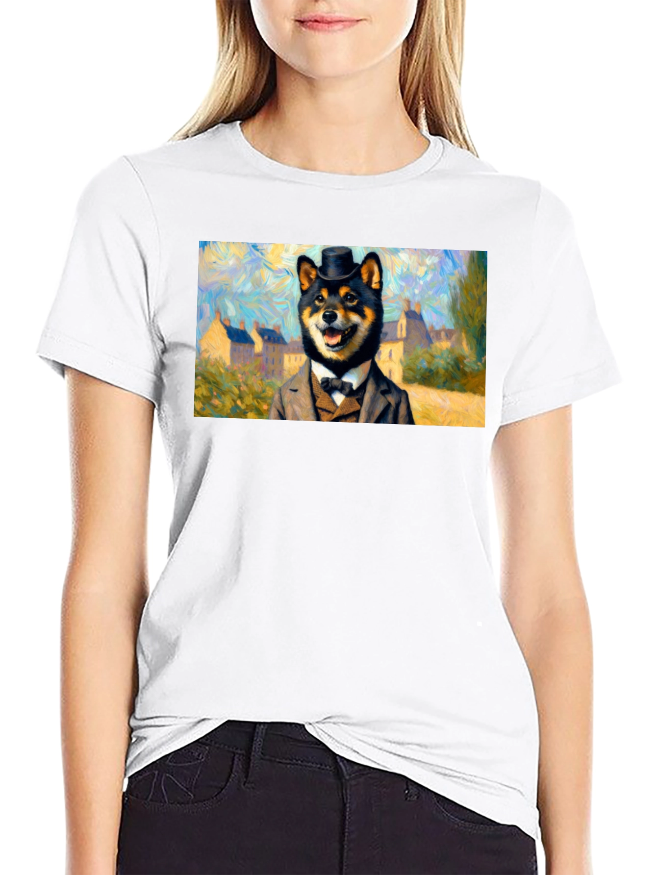 Shiba Inu Gentleman T-Shirt - Artistic Dog Lover Tee