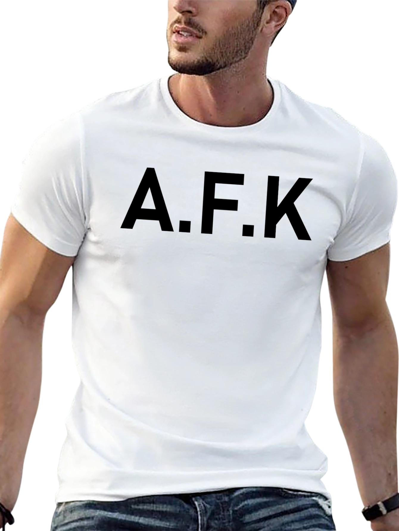 AFK Graphic Tee - Black Cotton Casual T-Shirt