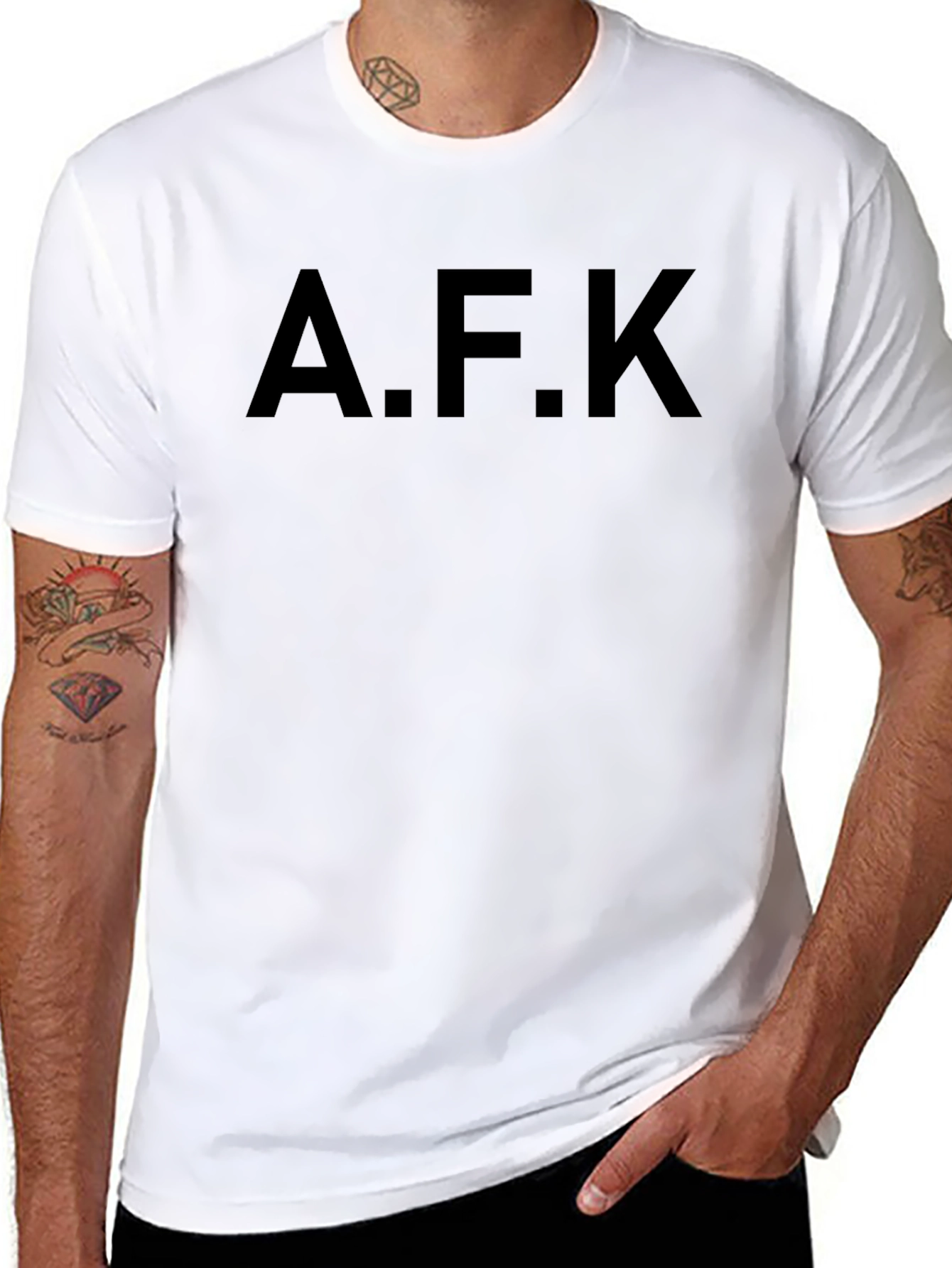 AFK Graphic Tee - Black Cotton Casual T-Shirt