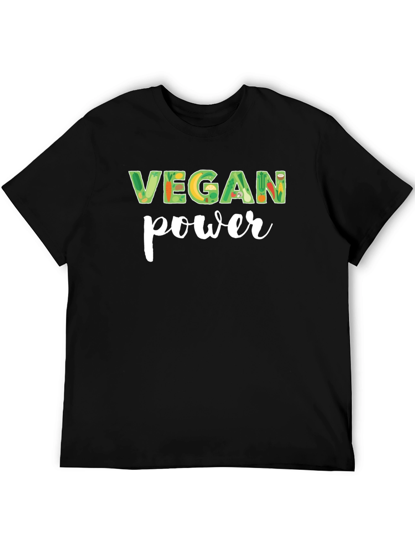 Vegan Power Graphic T-Shirt - Black