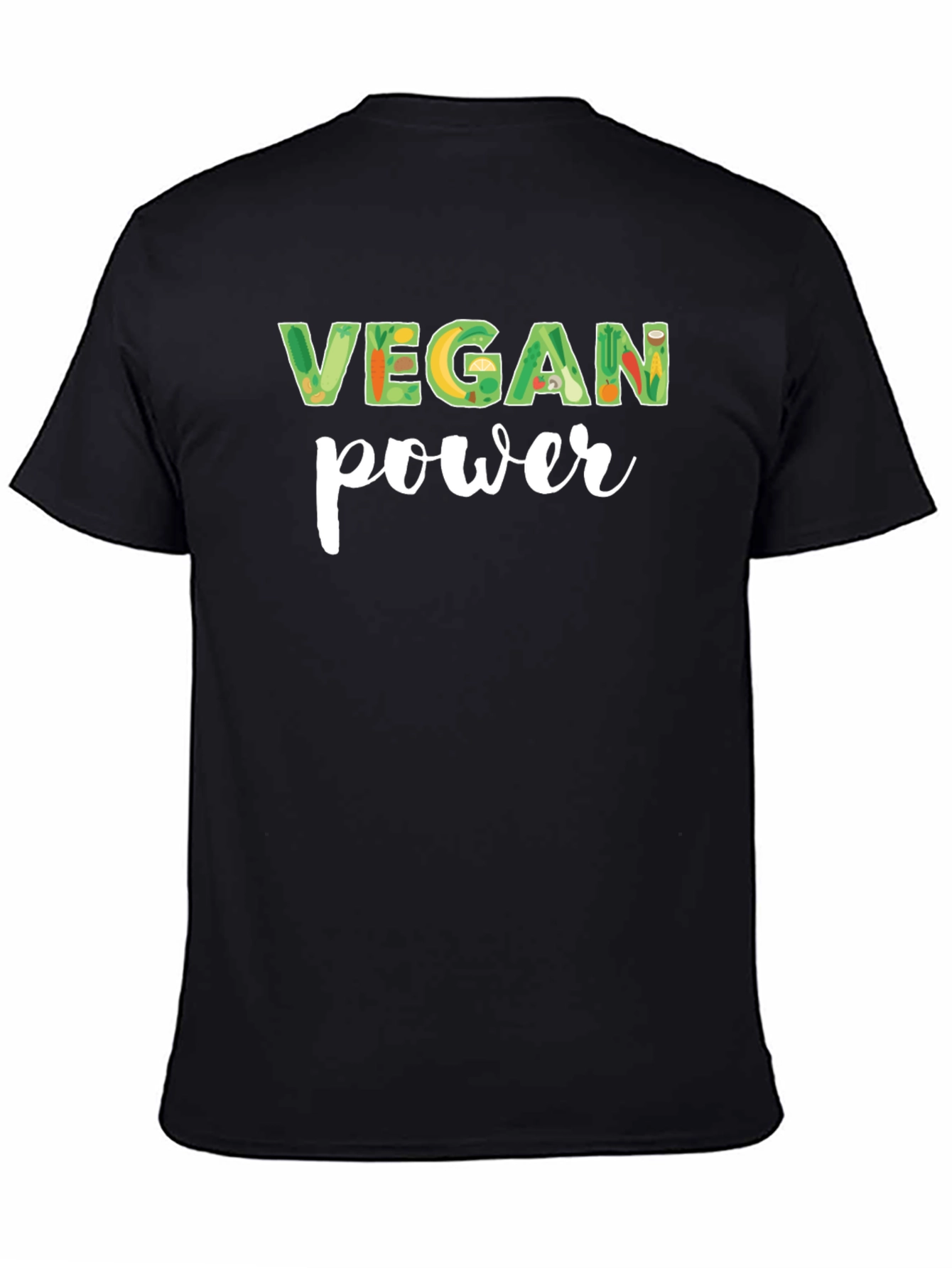 Vegan Power Graphic T-Shirt - Black