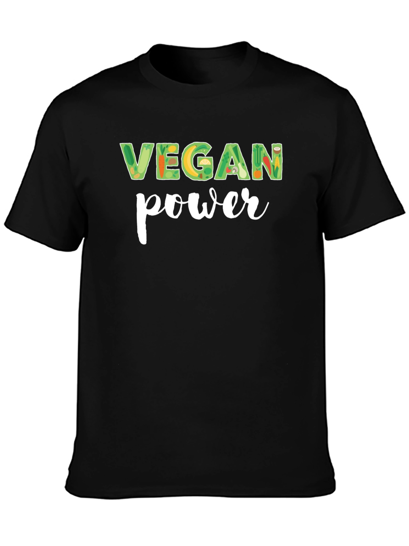 Vegan Power Graphic T-Shirt - Black