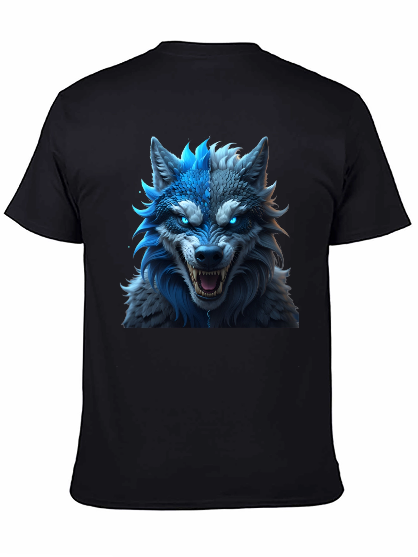 Fierce Wolf Graphic Tee - Blue Rage