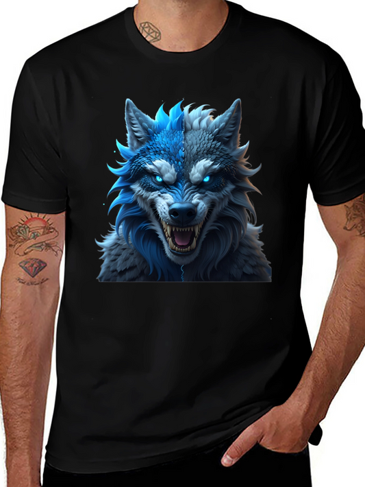 Fierce Wolf Graphic Tee - Blue Rage