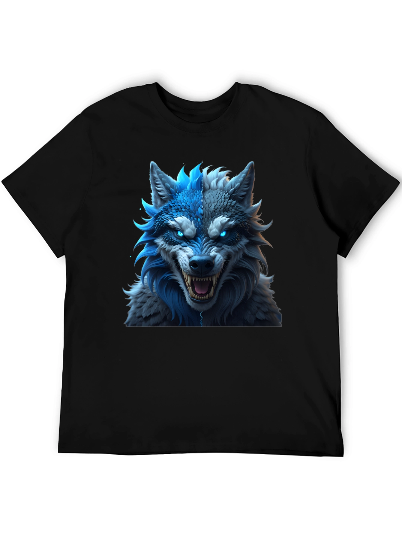 Fierce Wolf Graphic Tee - Blue Rage