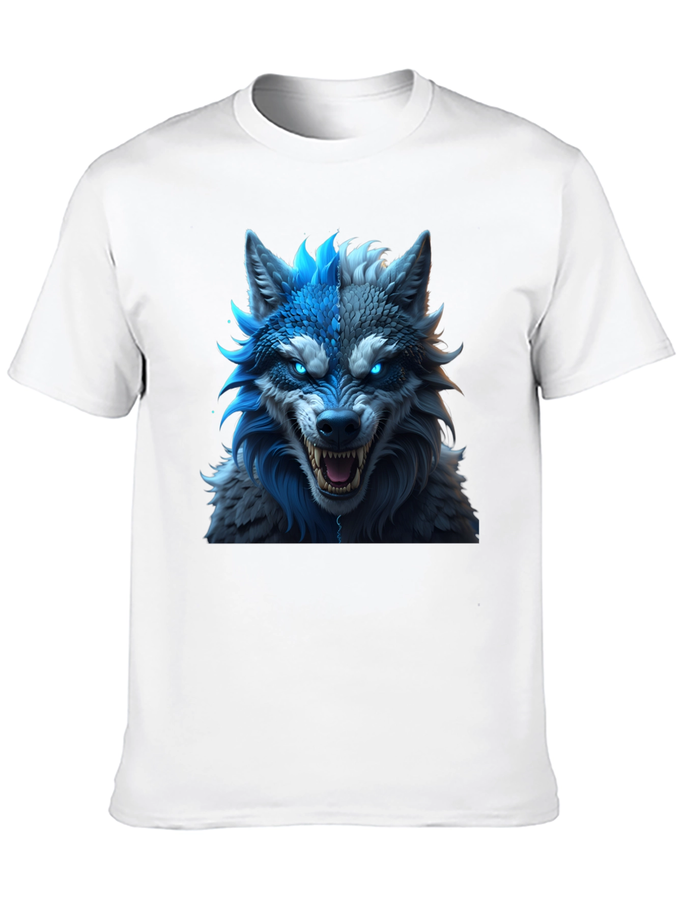 Fierce Wolf Graphic Tee - Blue Rage
