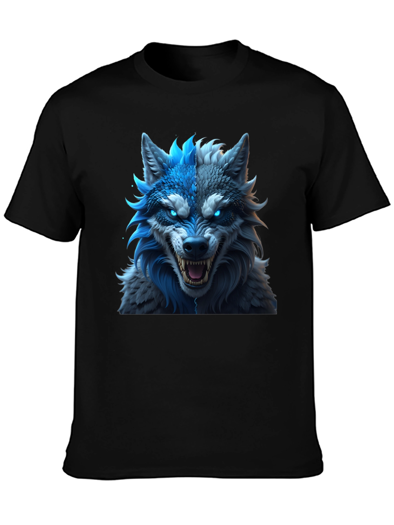 Fierce Wolf Graphic Tee - Blue Rage