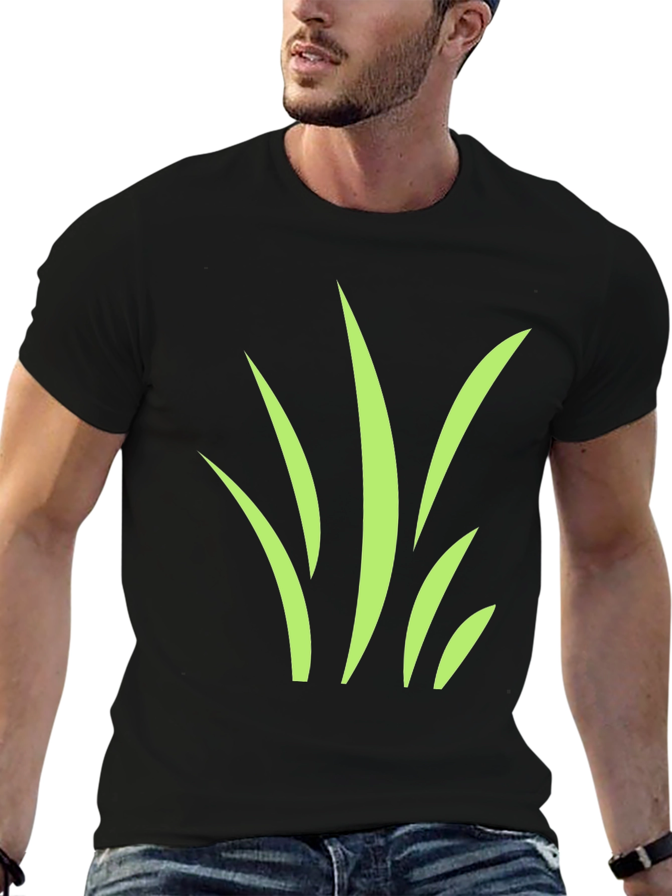 Grass Graphic Black T-Shirt