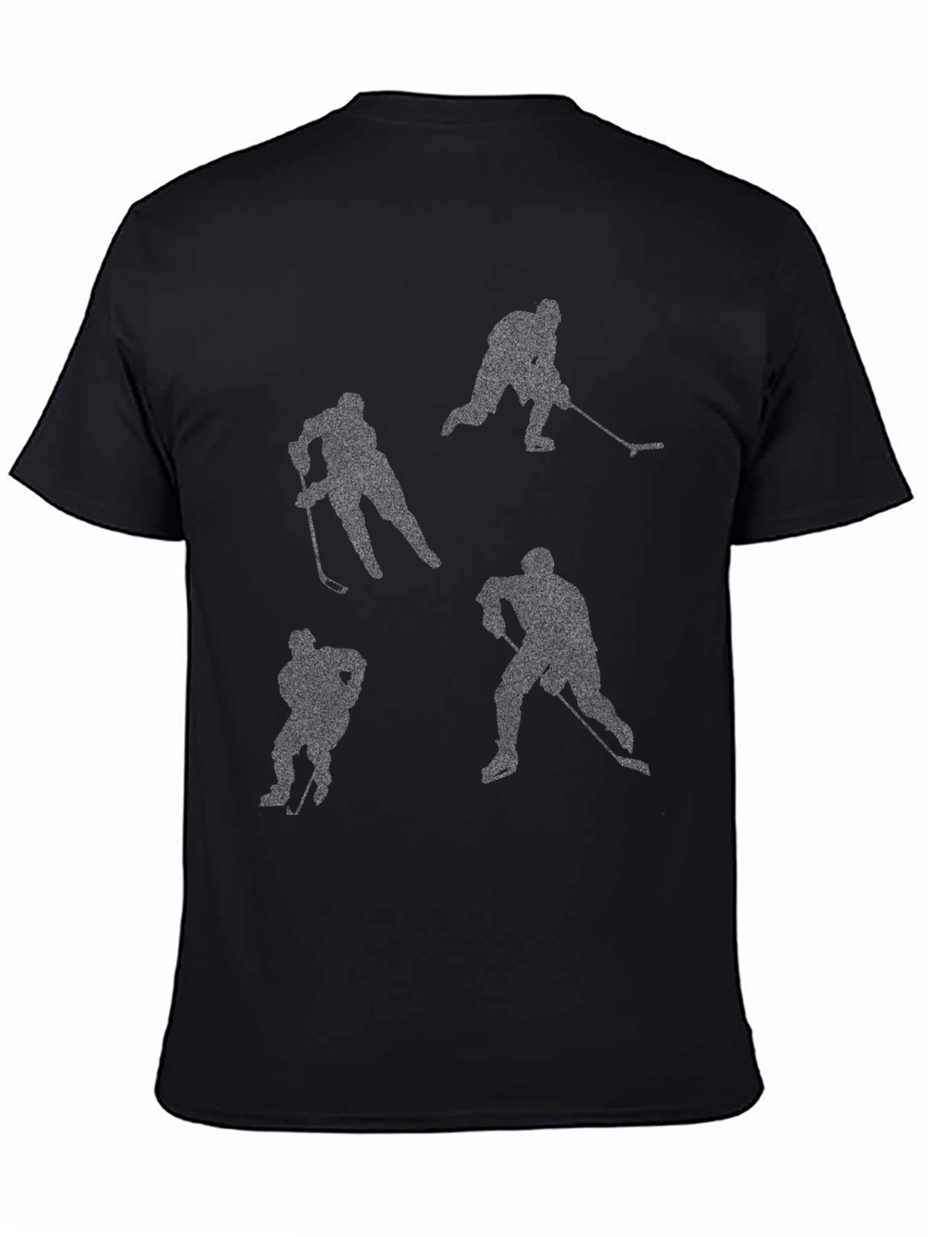 Hockey Player Silhouettes Black Tee
