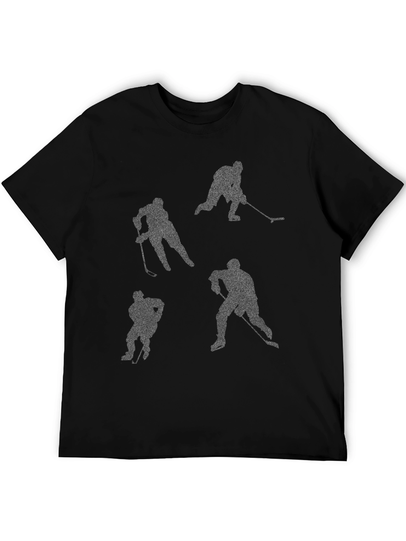 Hockey Player Silhouettes Black Tee