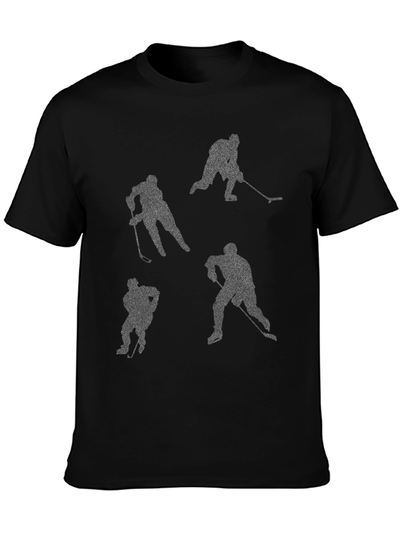 Hockey Player Silhouettes Black Tee