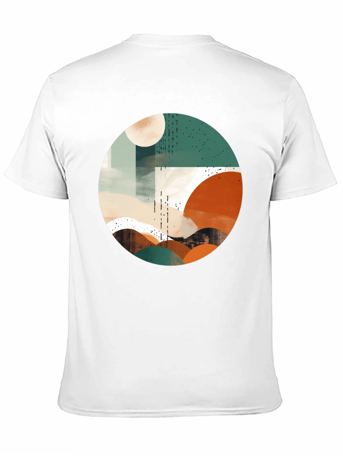 Abstract Geometric Circle Graphic Tee - Black