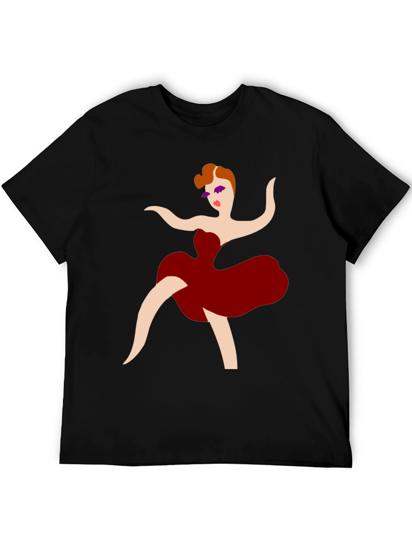 Dancing Lady Graphic Tee - Stylish Black T-Shirt