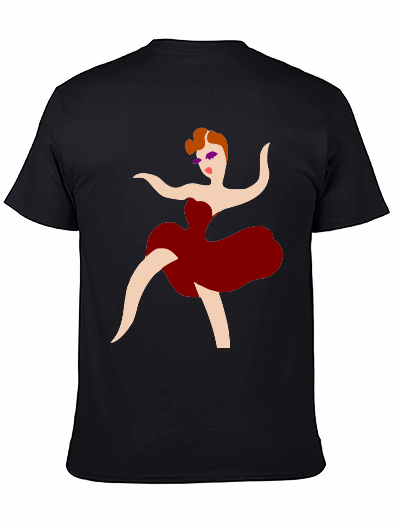 Dancing Lady Graphic Tee - Stylish Black T-Shirt