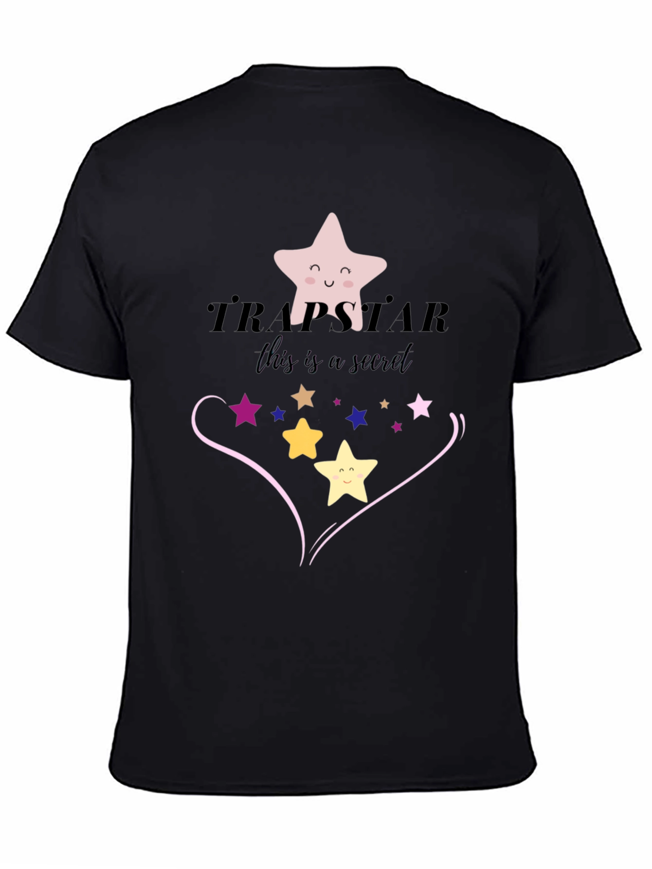 Trapsatar Black T-Shirt with Star Design