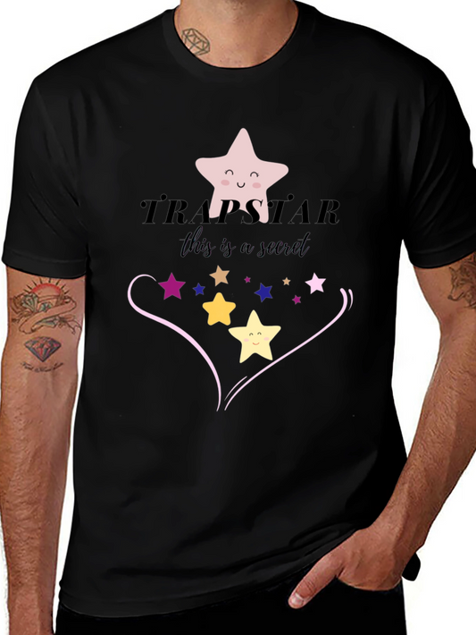 Trapsatar Black T-Shirt with Star Design