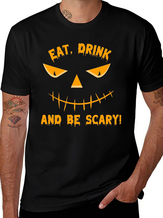 Halloween Pumpkin Face Graphic T-Shirt