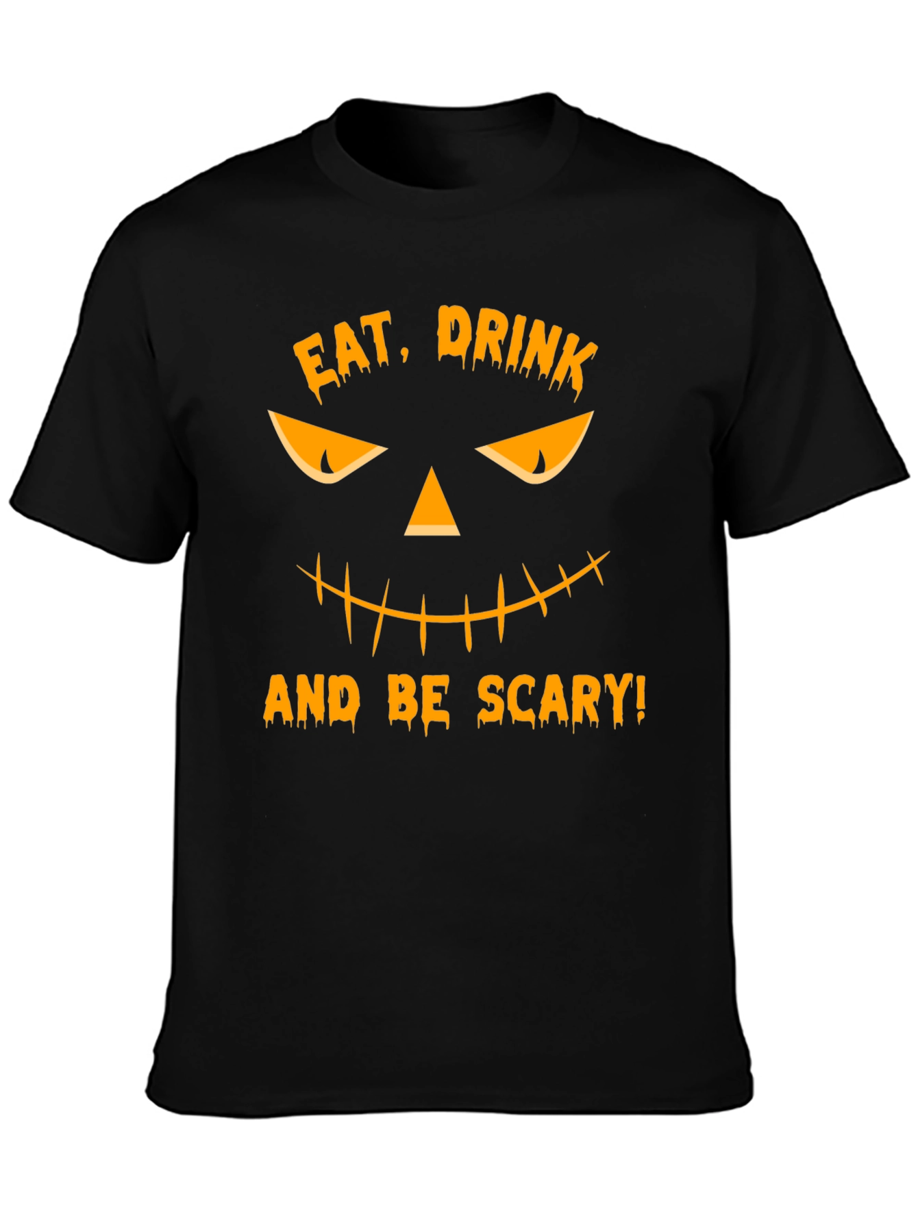 Halloween Pumpkin Face Graphic T-Shirt