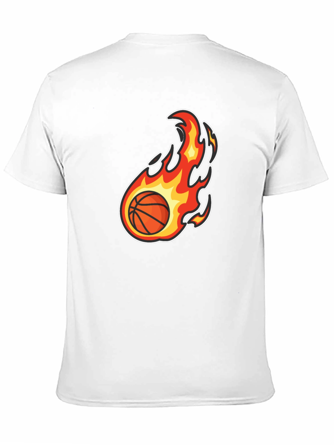 Flaming Basketball Graphic Tee - Black