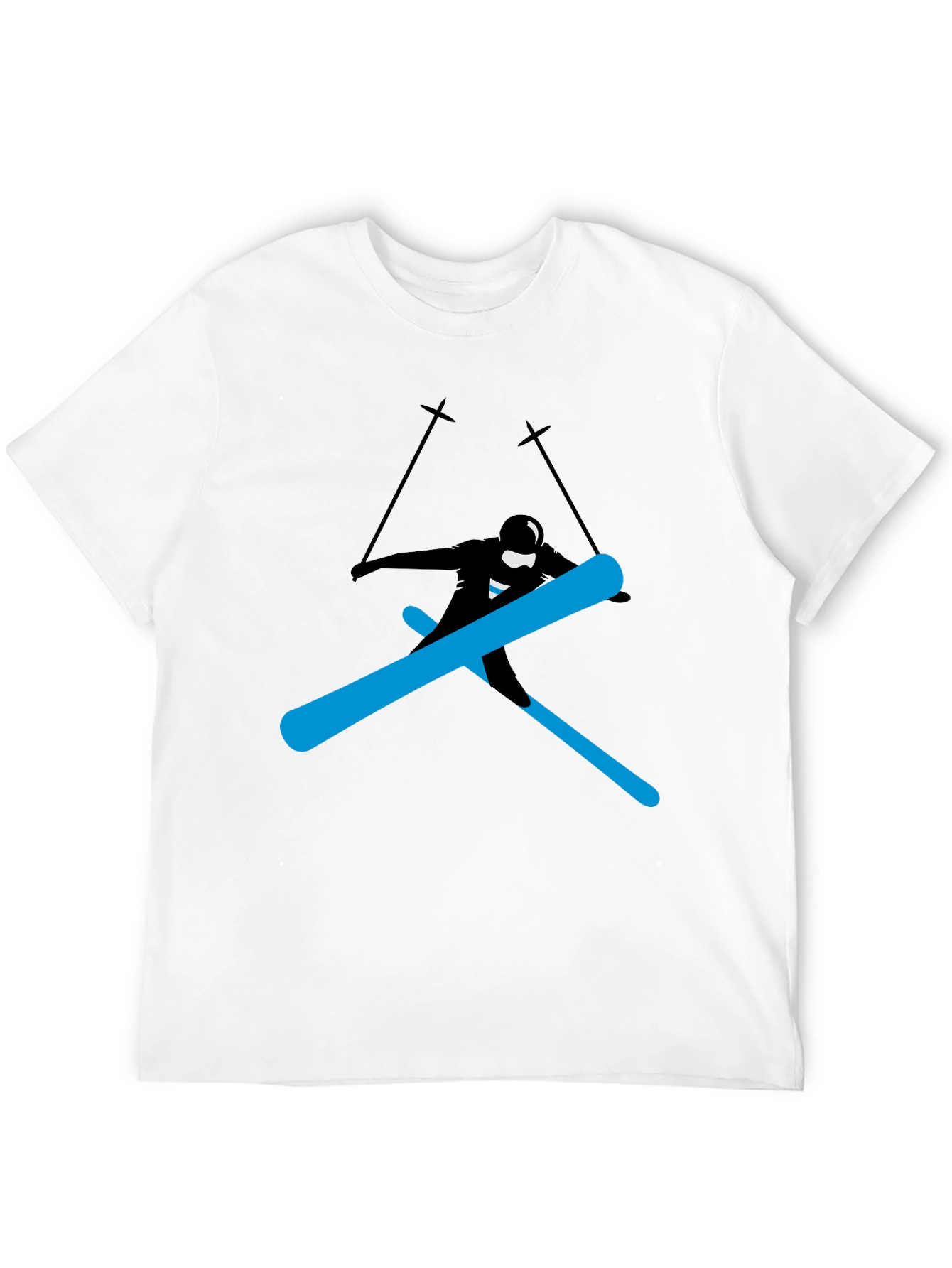 Cool Skier Graphic Tee - Black