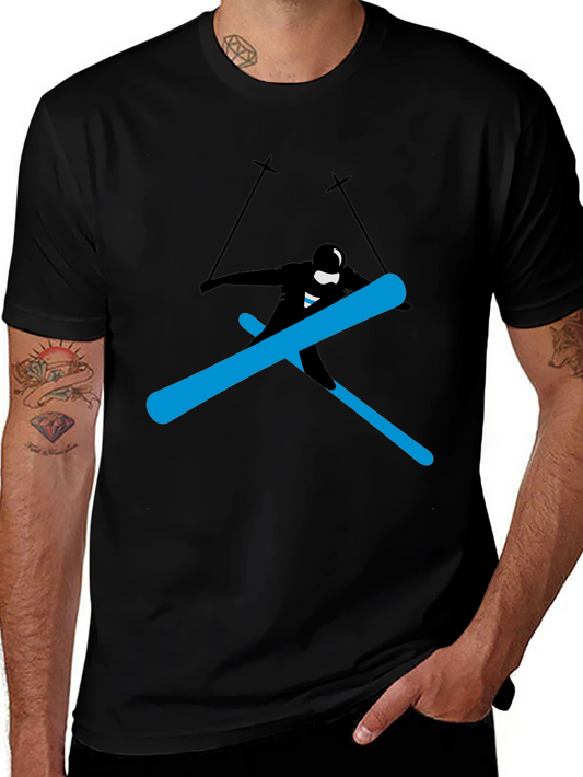 Cool Skier Graphic Tee - Black