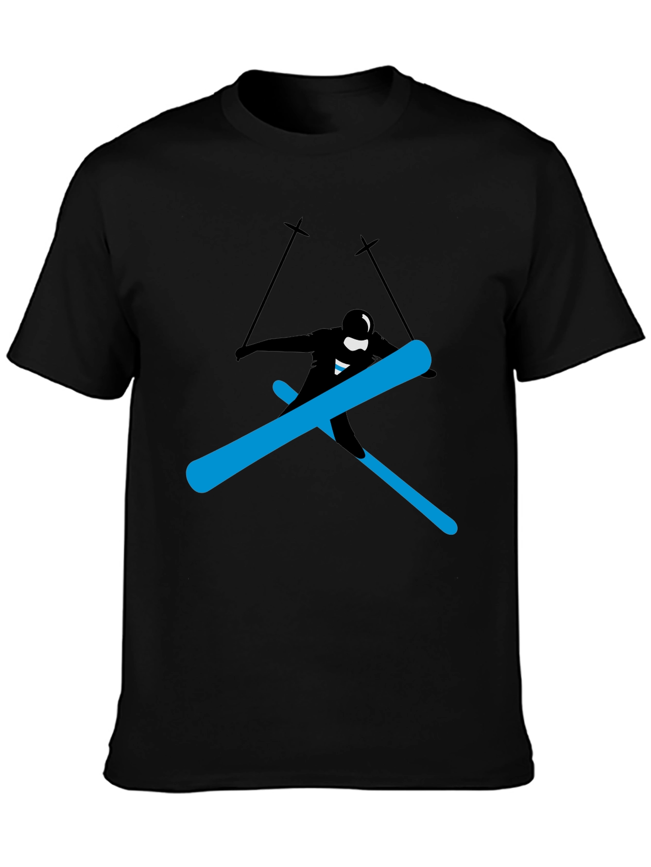 Cool Skier Graphic Tee - Black